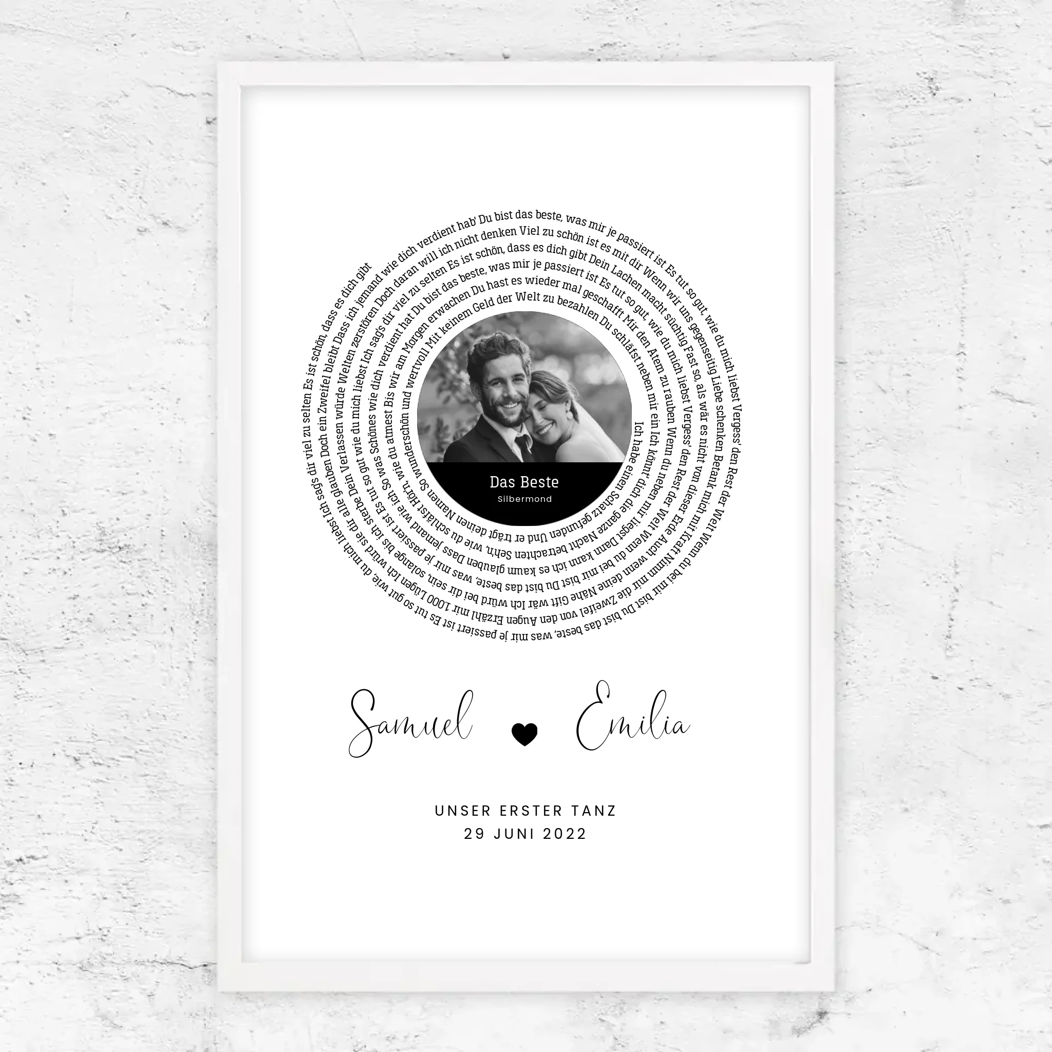 Personalisiertes Poster – Individueller Songtext-Print