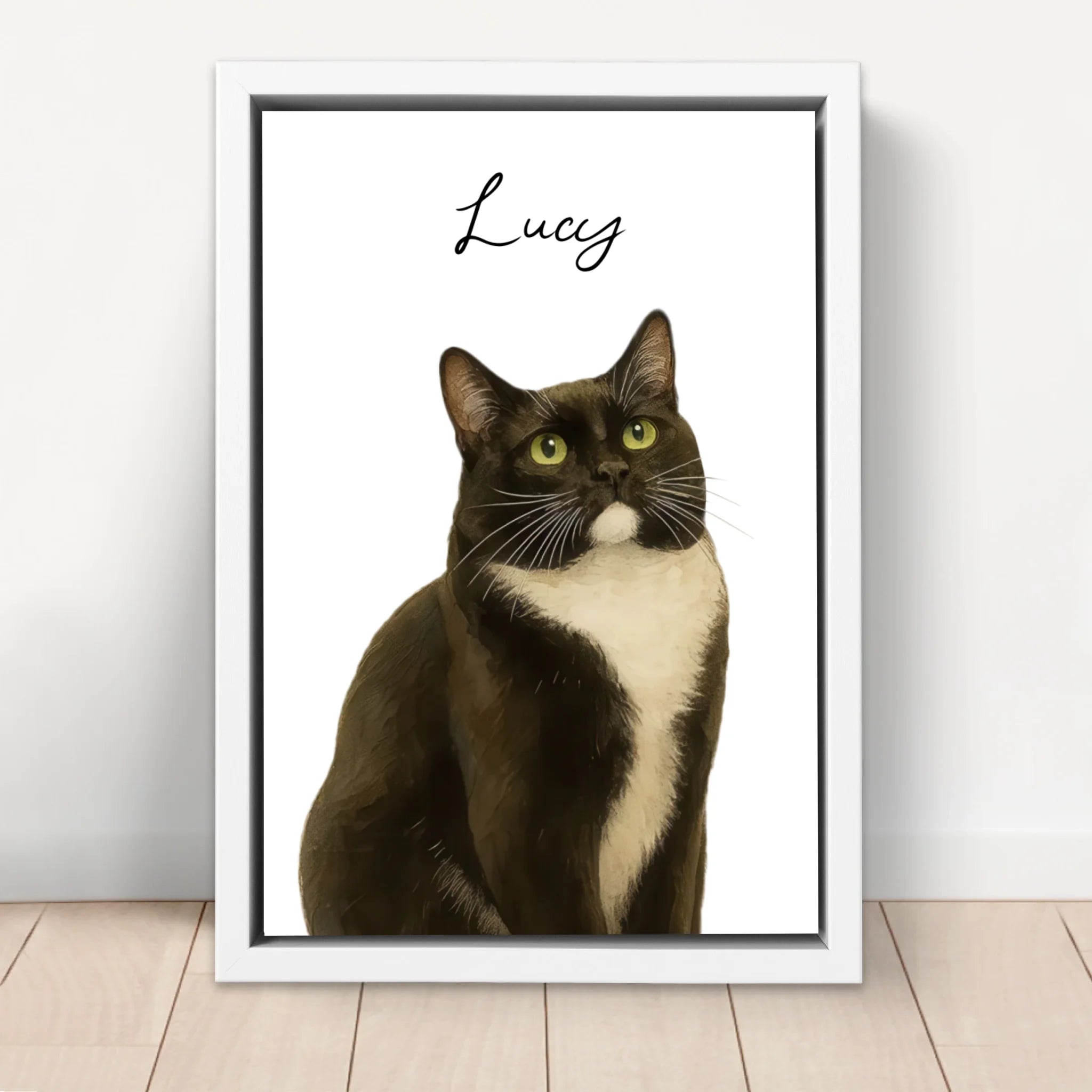 Personalisierte Leinwand – Katzenfoto Aquarell