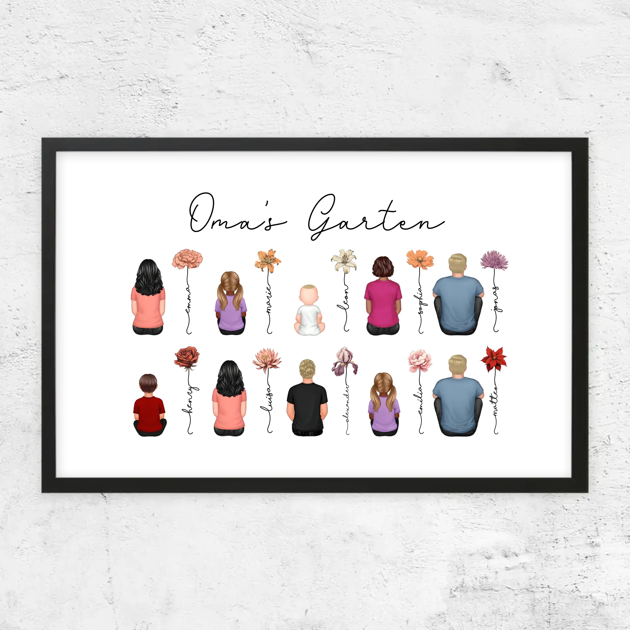 Personalisiertes Poster – Vintage-Geburtsmonatsblumen-Garten