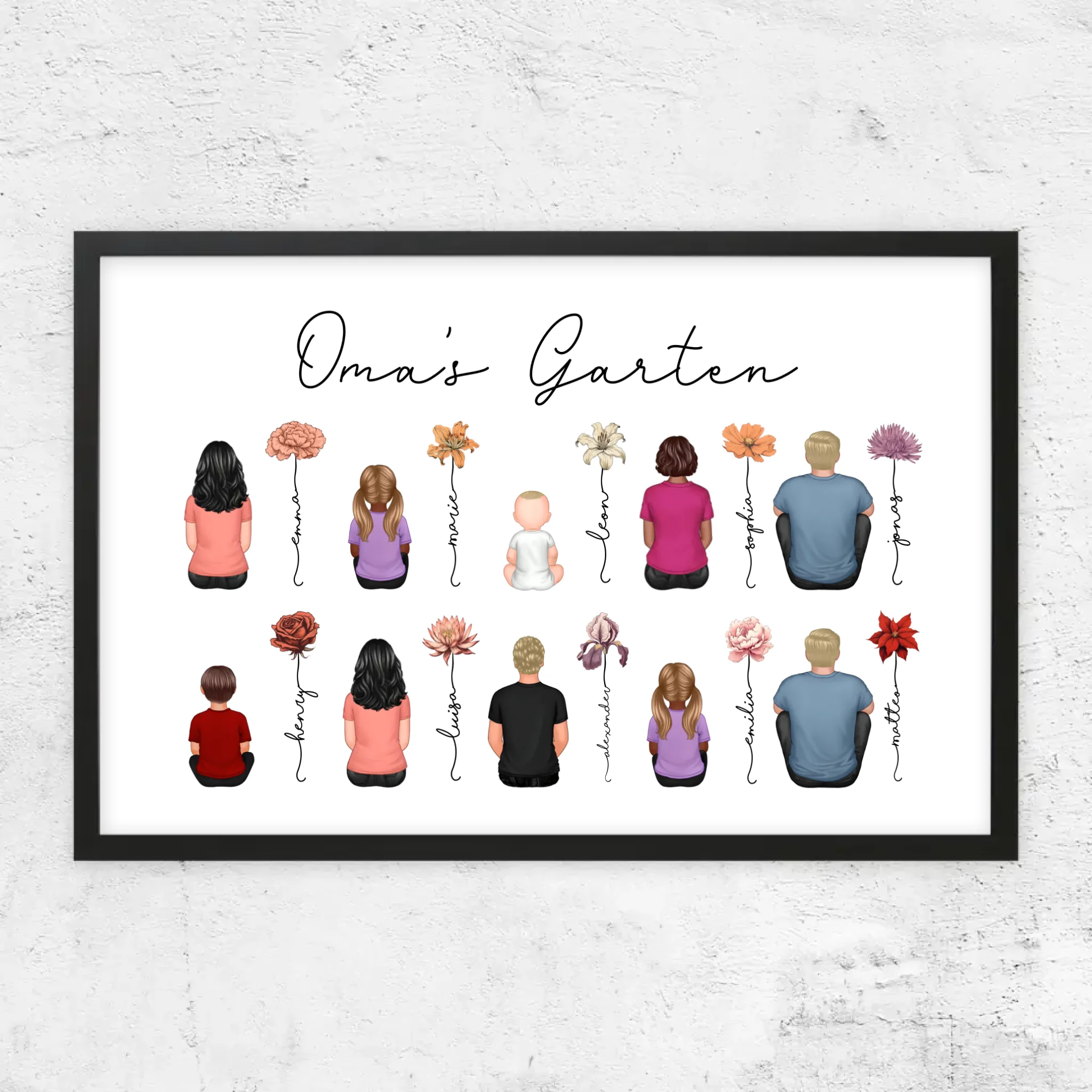 Personalisiertes Poster – Vintage-Geburtsmonatsblumen-Garten