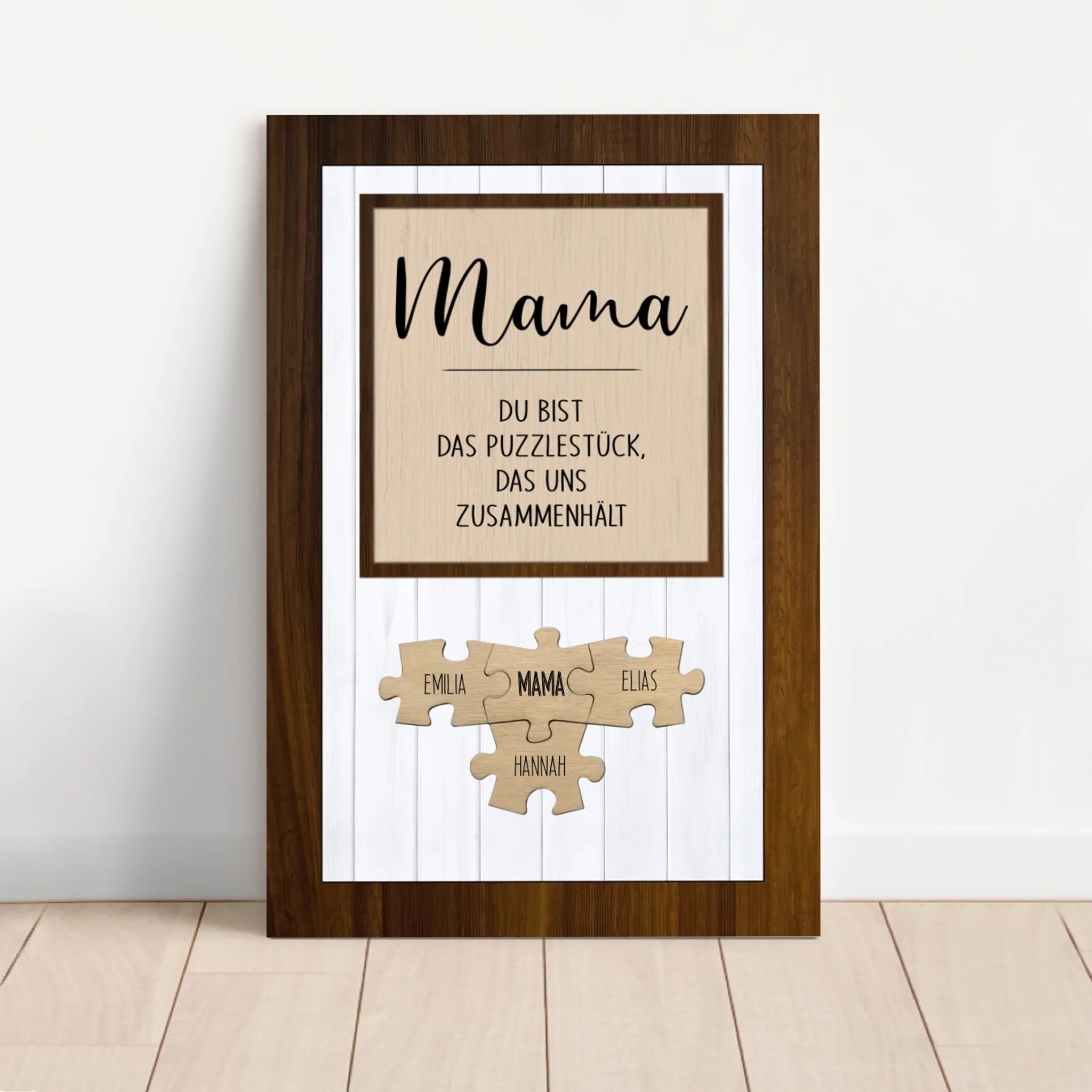 Personalisierte Leinwand – Mama, du bist das Puzzleteil, das uns zusammenhält