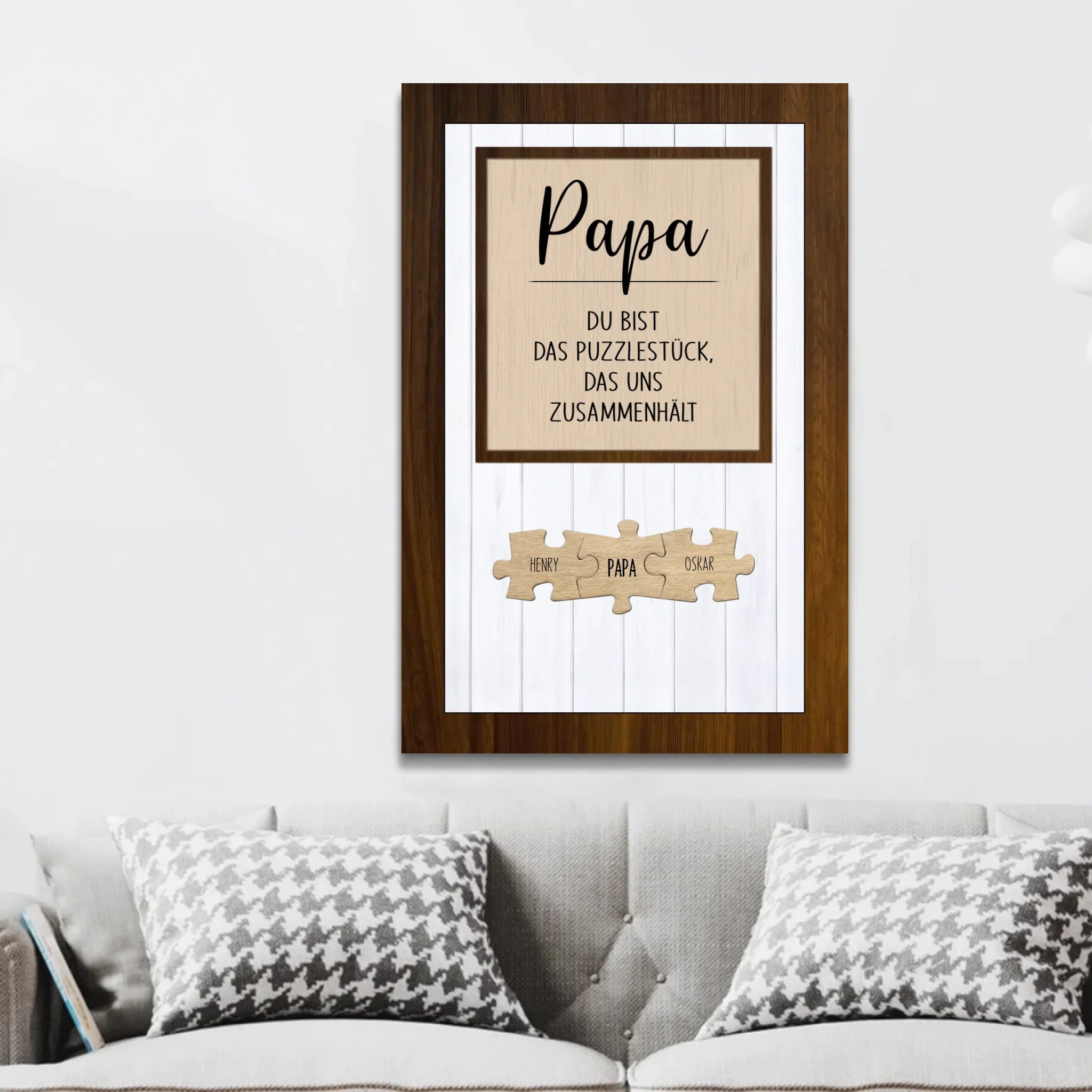 Personalisierte Leinwand – Papa, du bist das Puzzleteil, das uns zusammenhält