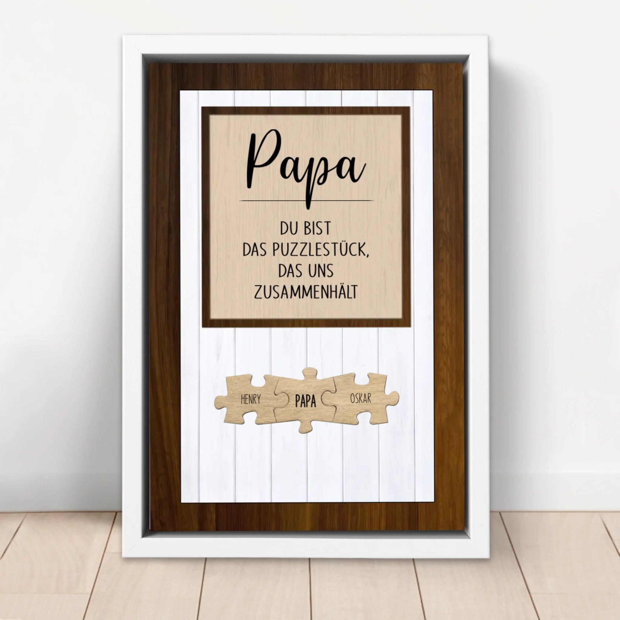 Personalisierte Leinwand – Papa, du bist das Puzzleteil, das uns zusammenhält