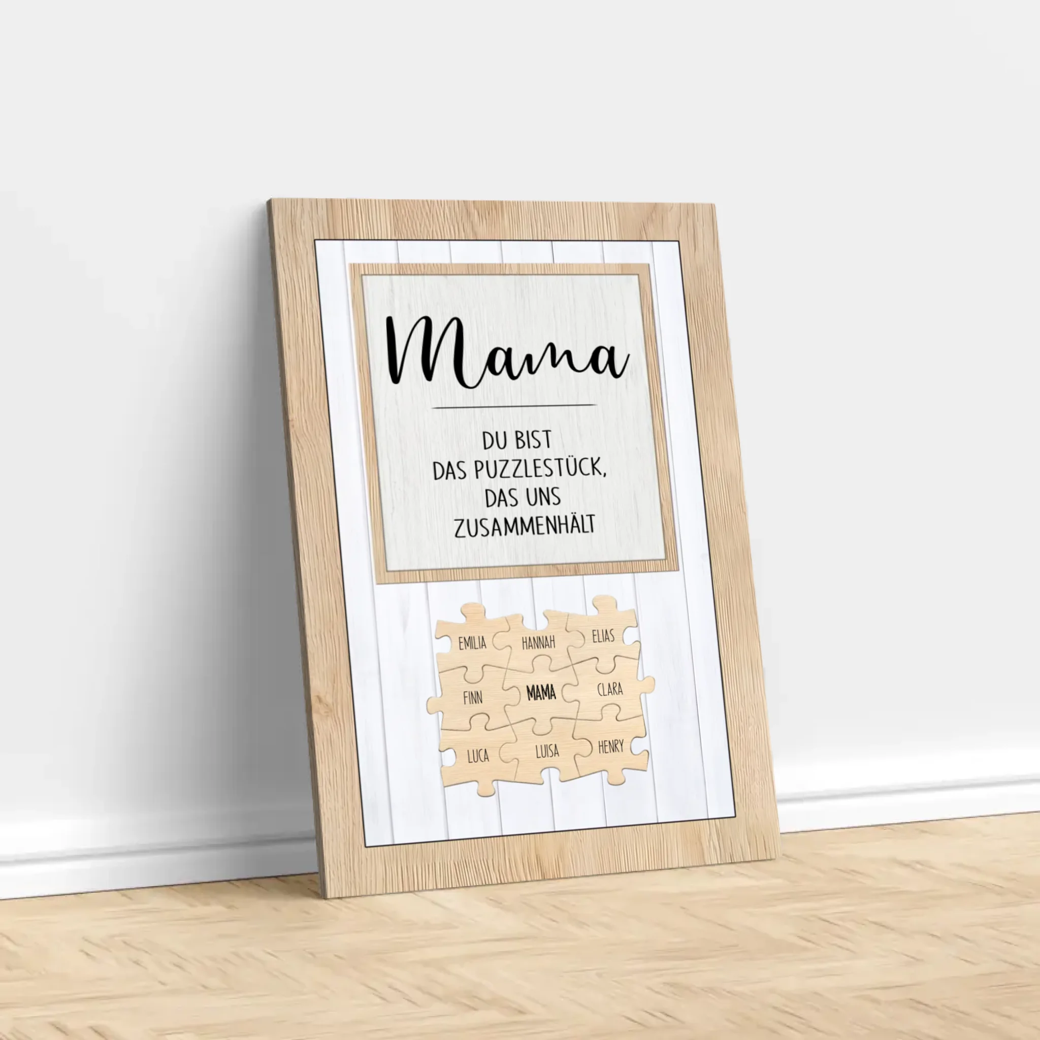 Personalisierte Leinwand – Mama, du bist das Puzzleteil, das uns zusammenhält