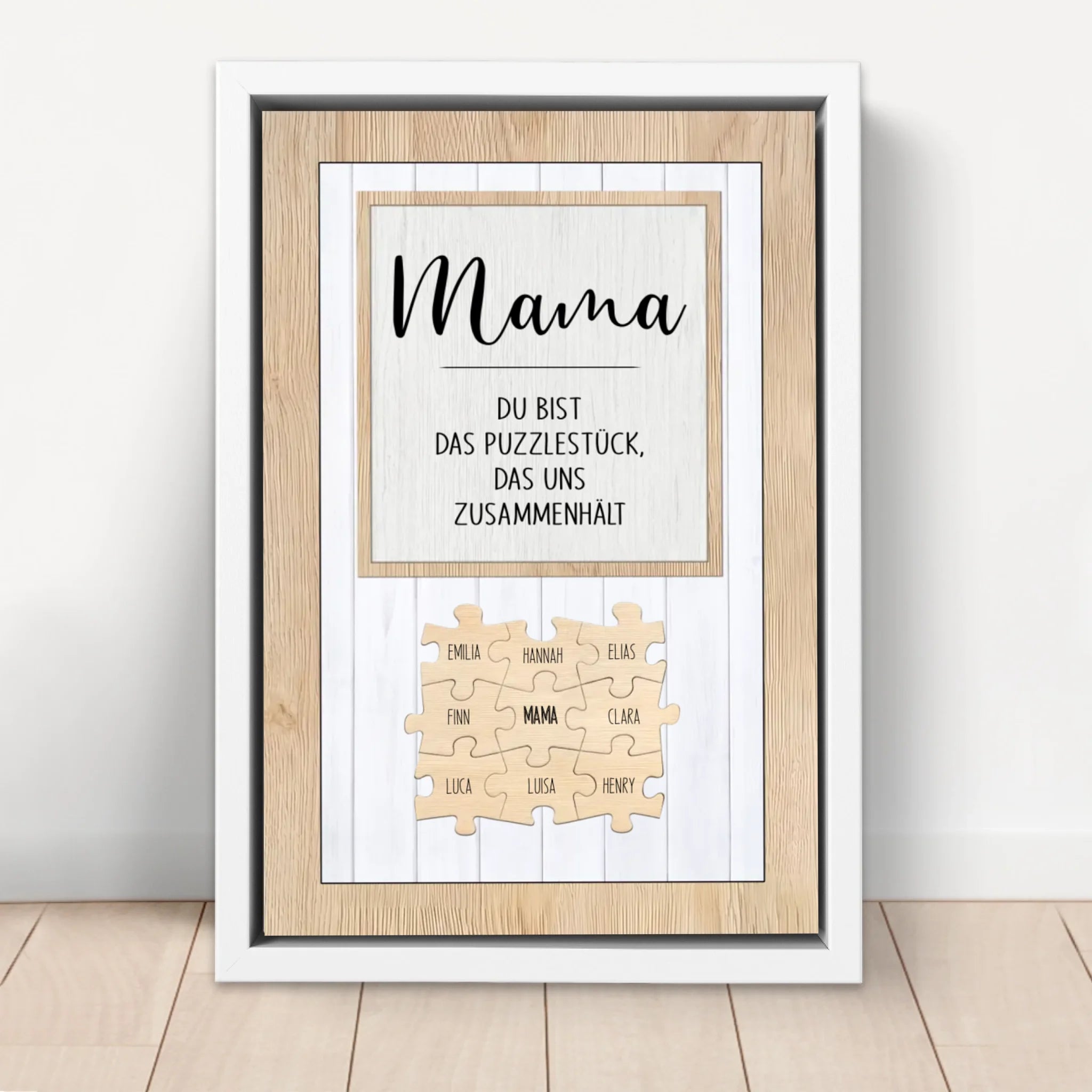 Personalisierte Leinwand – Mama, du bist das Puzzleteil, das uns zusammenhält