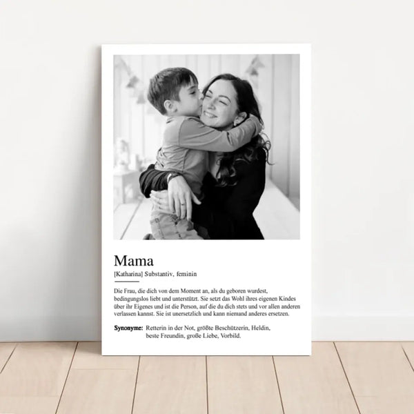 Personalisierte Leinwand "Definition Mama"