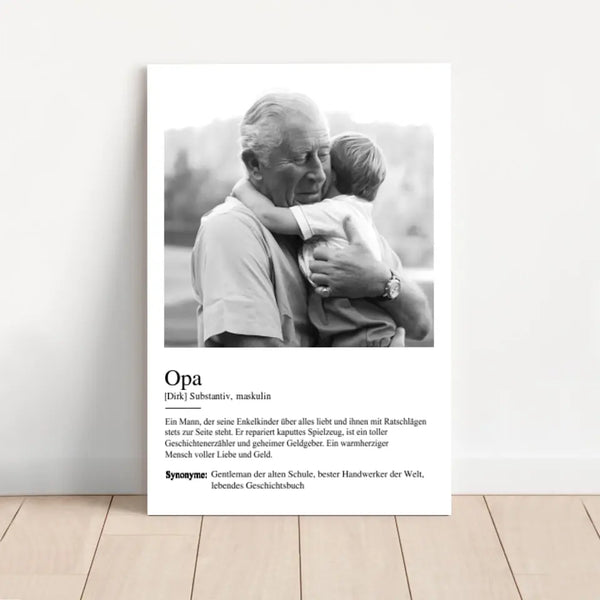 Personalisierte Leinwand "Definition Opa"