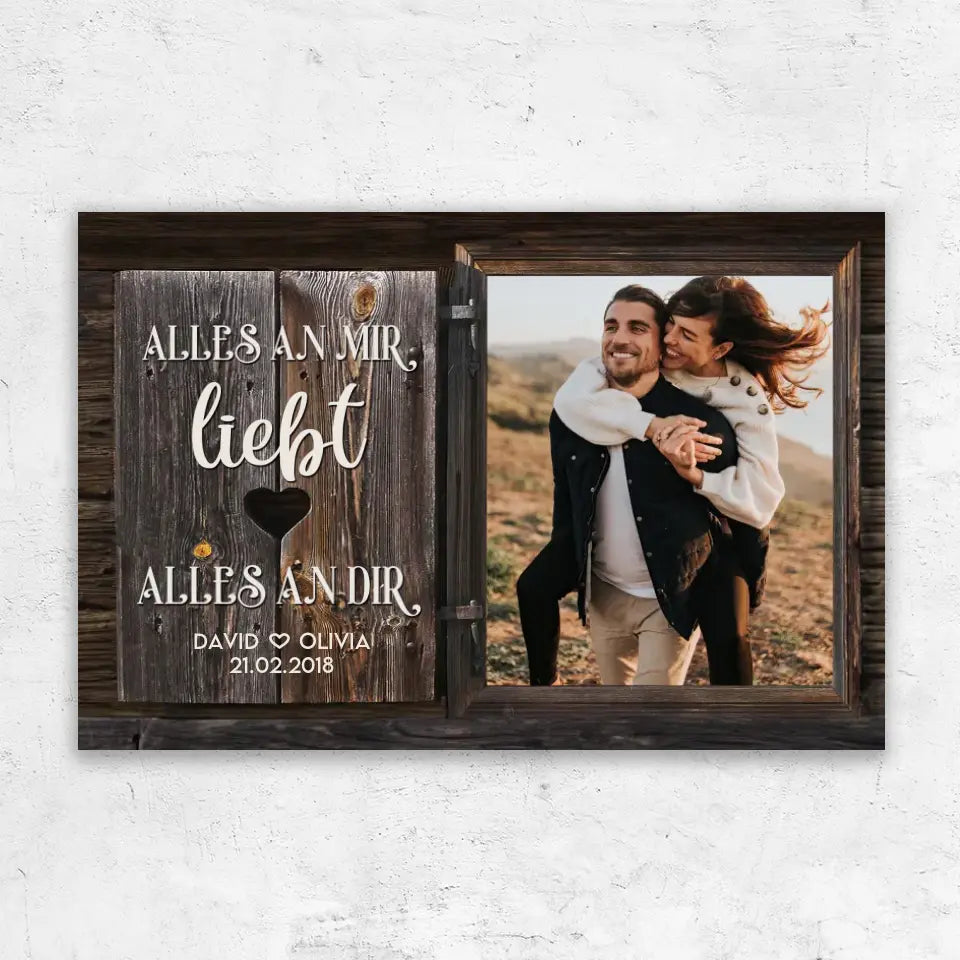 Personalisierte Leinwand "Alles an mir liebt alles an dir"