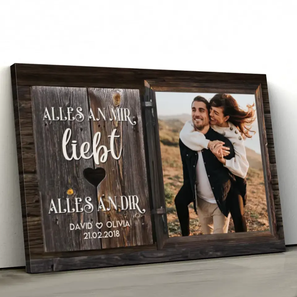 Personalisierte Leinwand "Alles an mir liebt alles an dir"