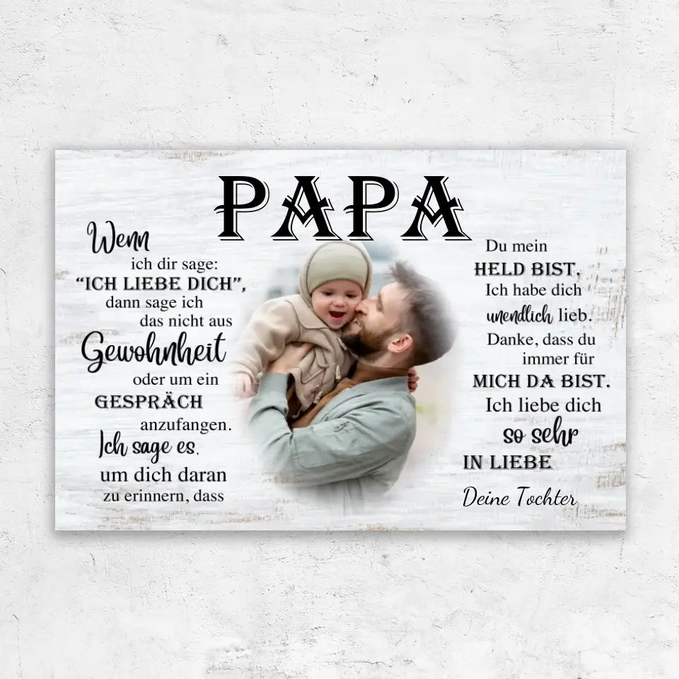 Personalisierte Leinwand "An Papa"