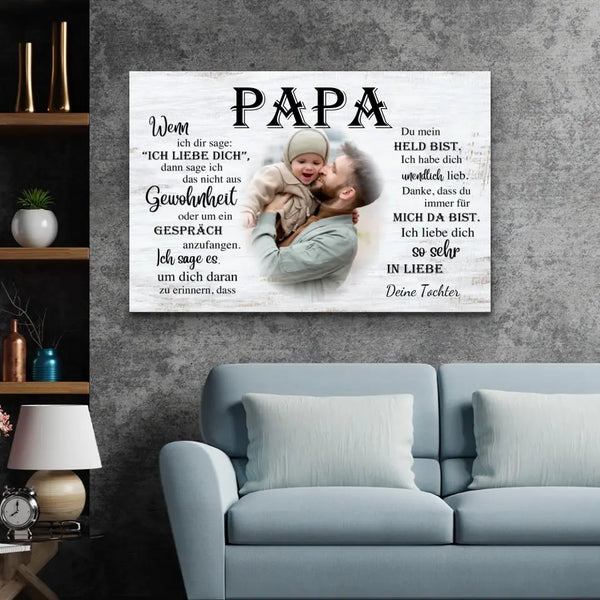 Personalisierte Leinwand "An Papa"