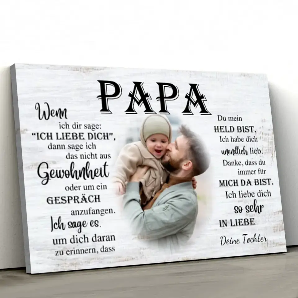 Personalisierte Leinwand "An Papa"