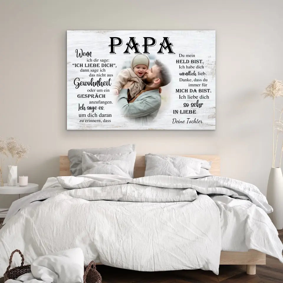 Personalisierte Leinwand "An Papa"