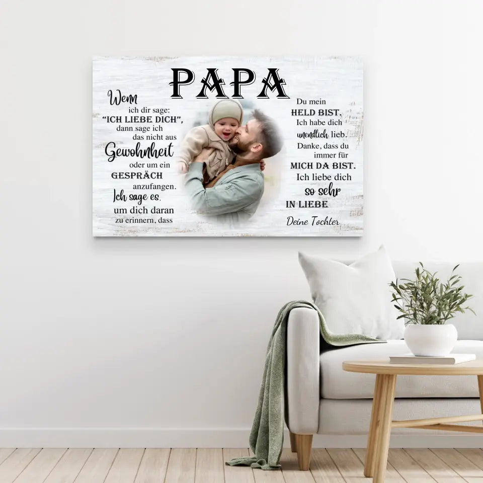 Personalisierte Leinwand "An Papa"