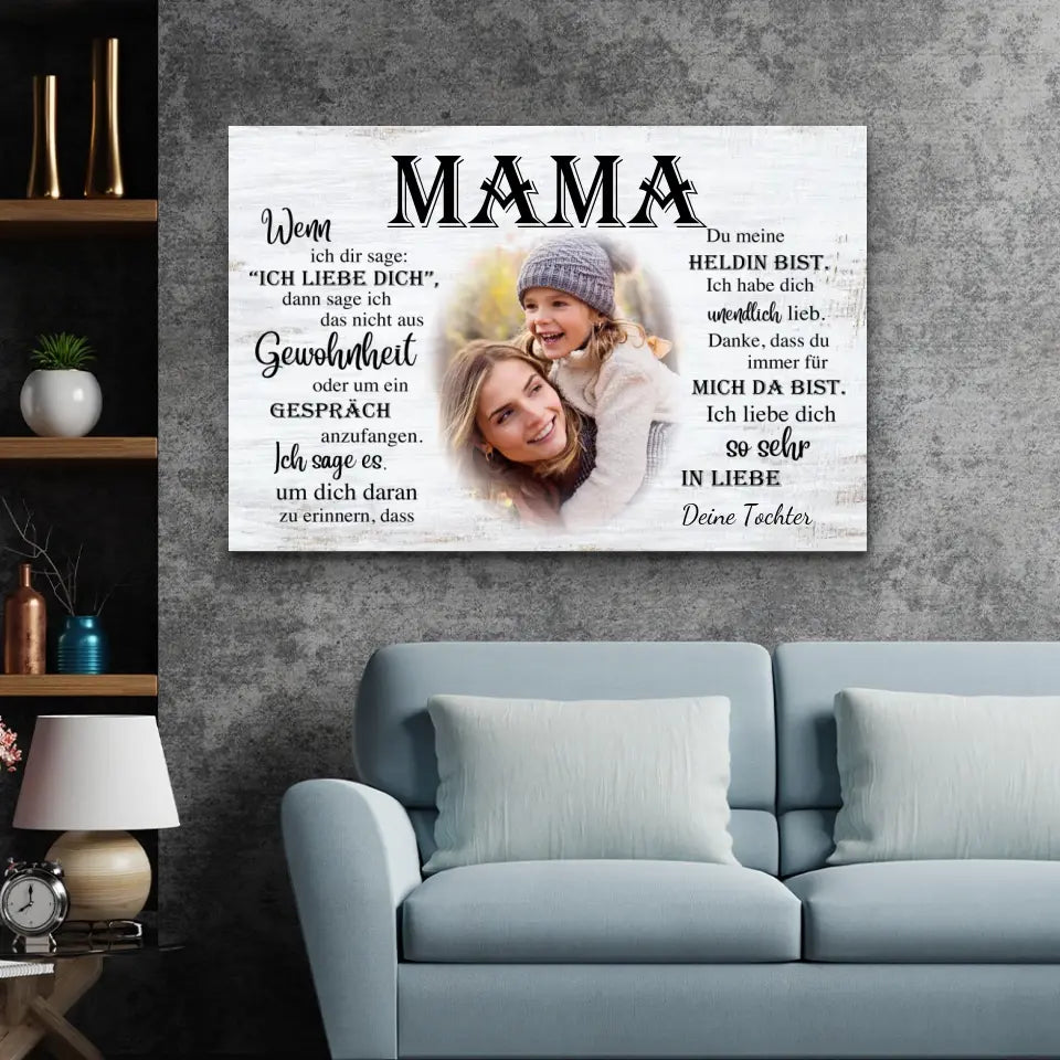 Personalisierte Leinwand "An Mama"