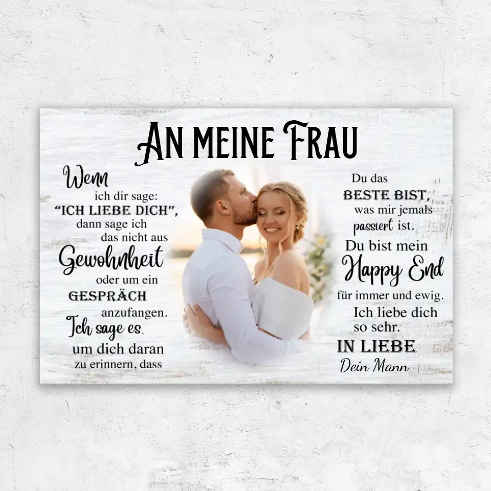 Personalisierte Leinwand "An meine Frau"