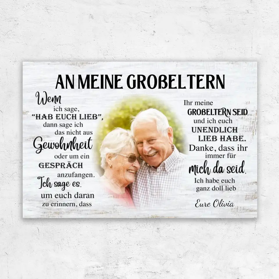 Personalisierte Leinwand "Großeltern"