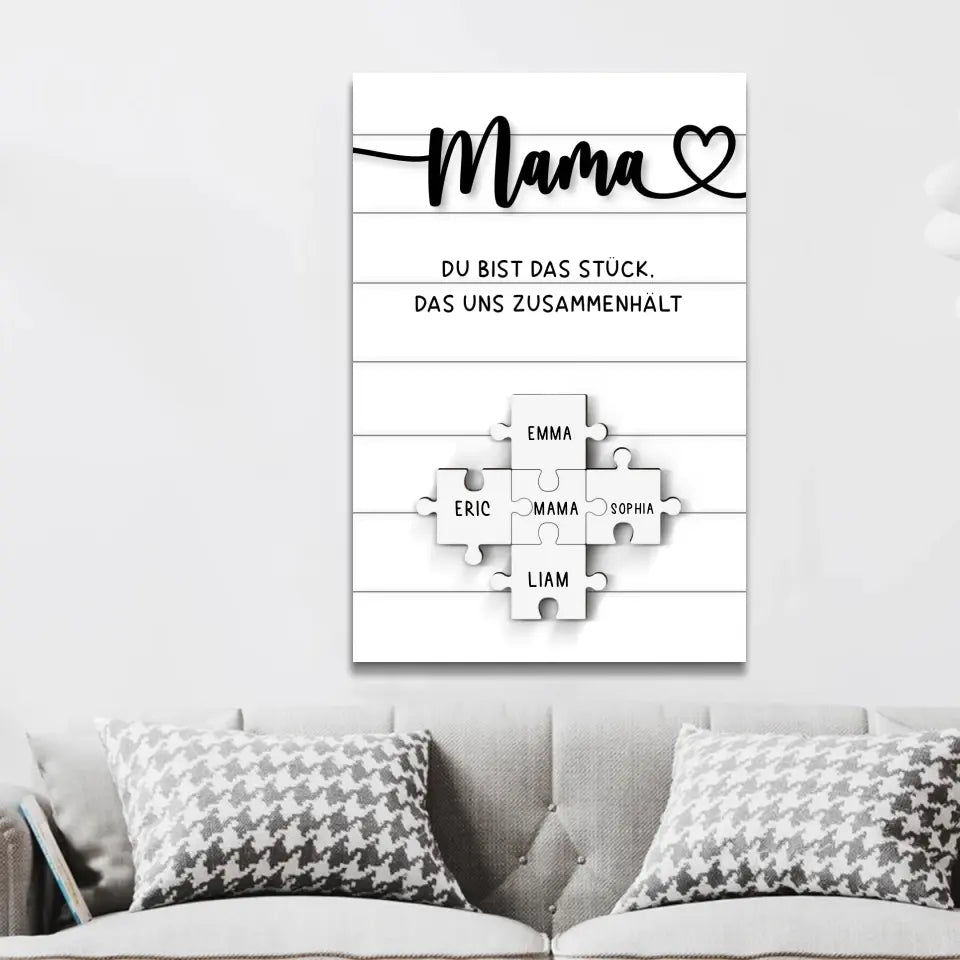 Personalisierte Leinwand "Mama ist unersetzlich"