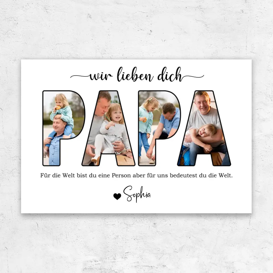 Personalisierte Leinwand "Papa, wir lieben dich"