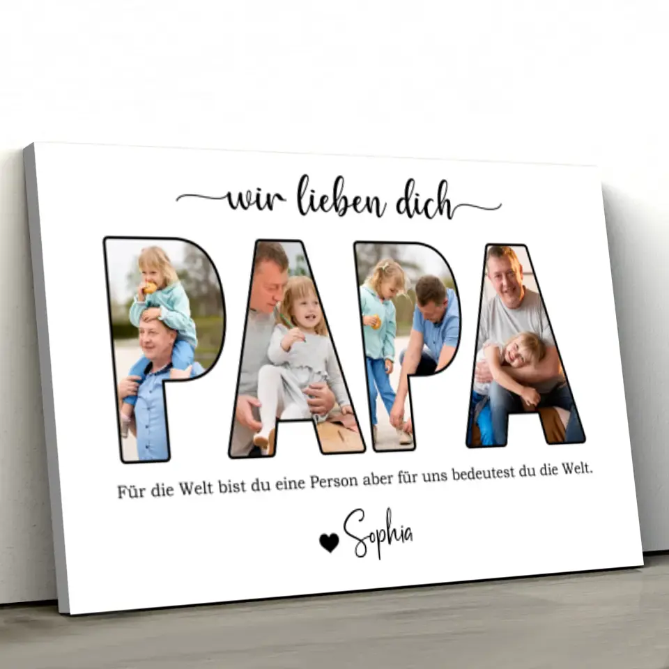 Personalisierte Leinwand "Papa, wir lieben dich"