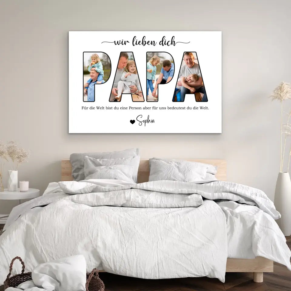 Personalisierte Leinwand "Papa, wir lieben dich"