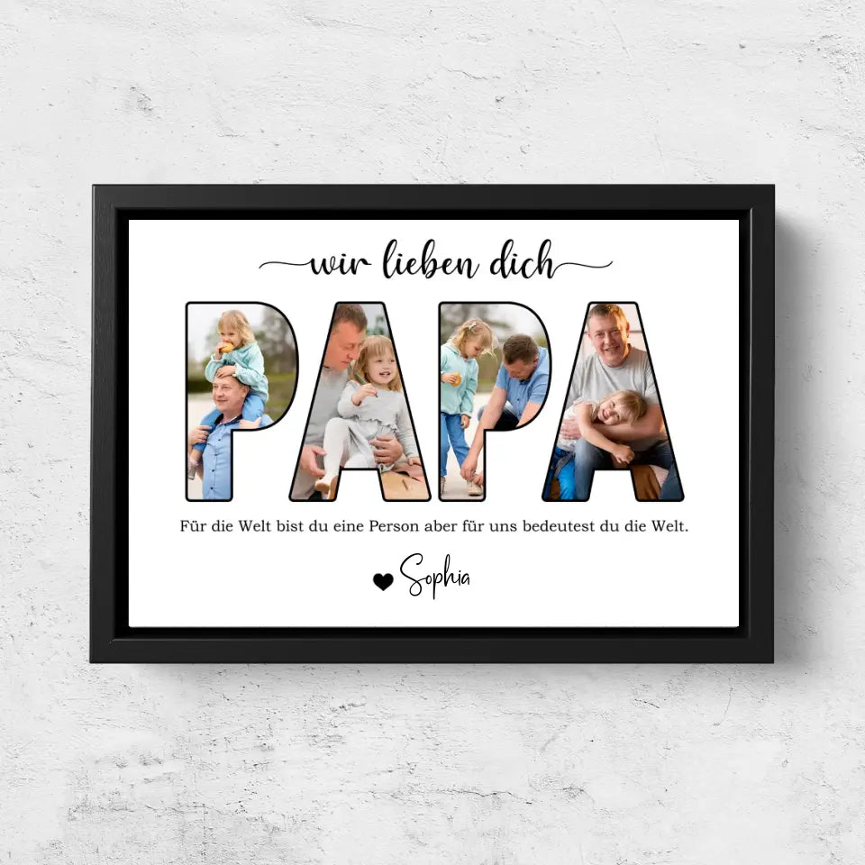 Personalisierte Leinwand "Papa, wir lieben dich"