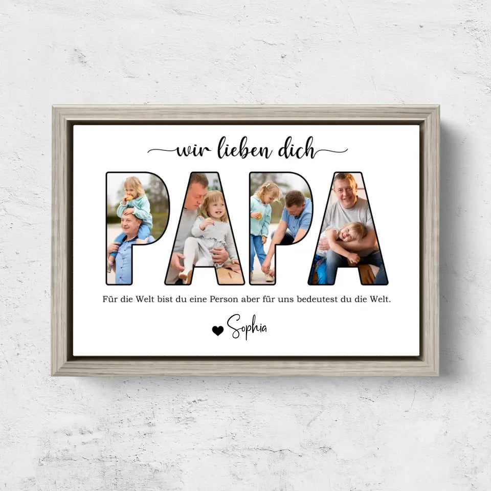 Personalisierte Leinwand "Papa, wir lieben dich"