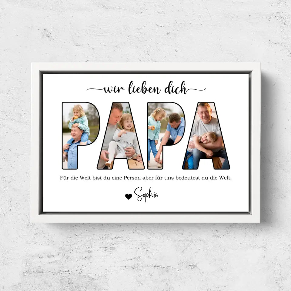 Personalisierte Leinwand "Papa, wir lieben dich"