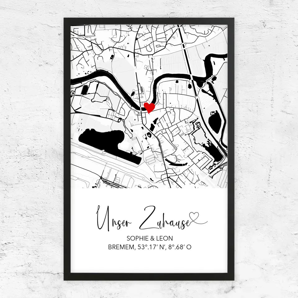 Personalisiertes Poster "Unser Zuhause"