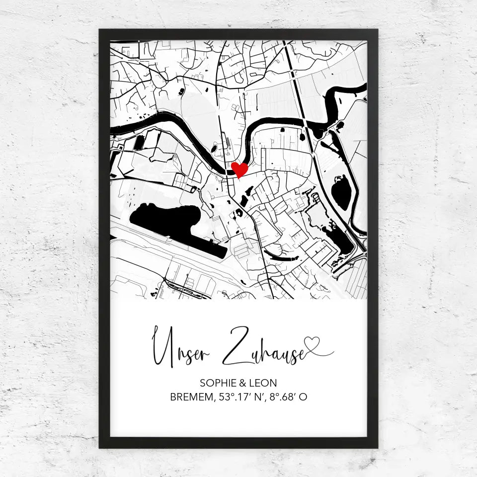 Personalisiertes Poster "Unser Zuhause"