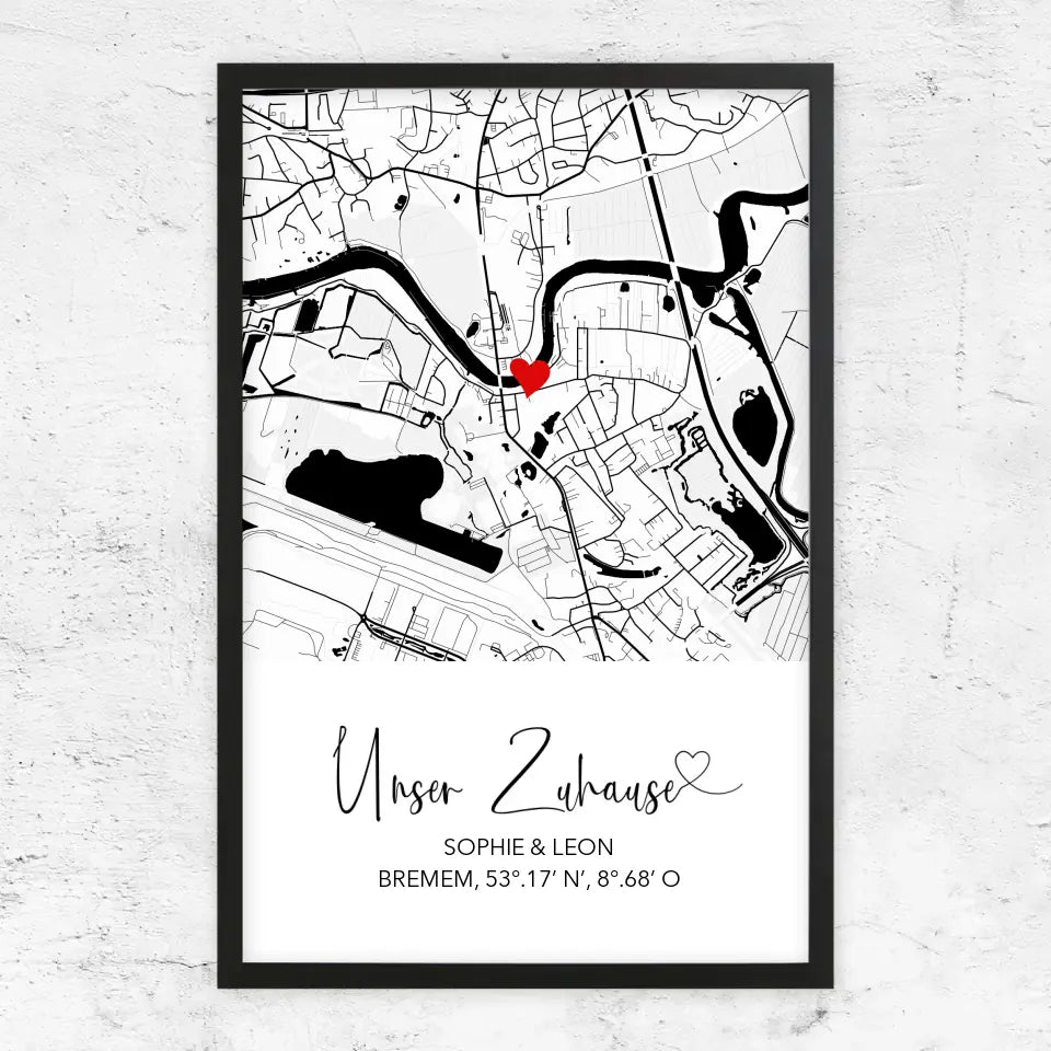 Personalisiertes Poster "Unser Zuhause"