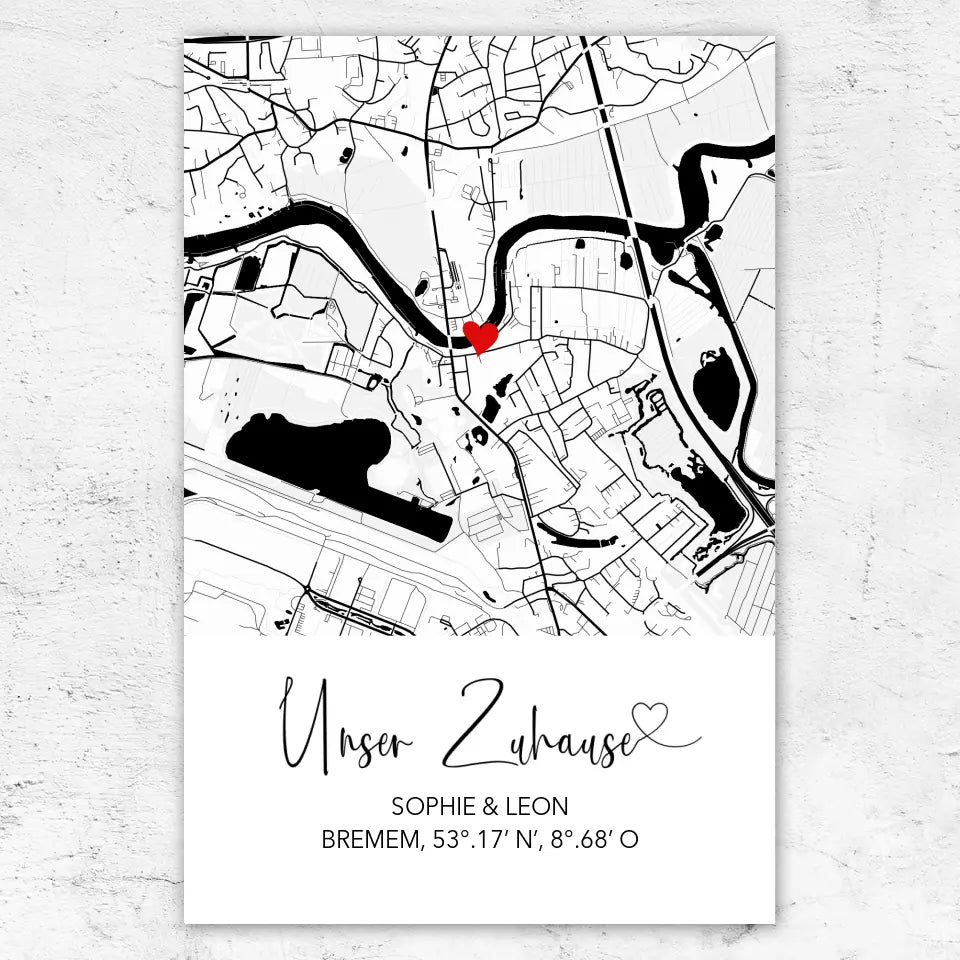 Personalisiertes Poster "Unser Zuhause"