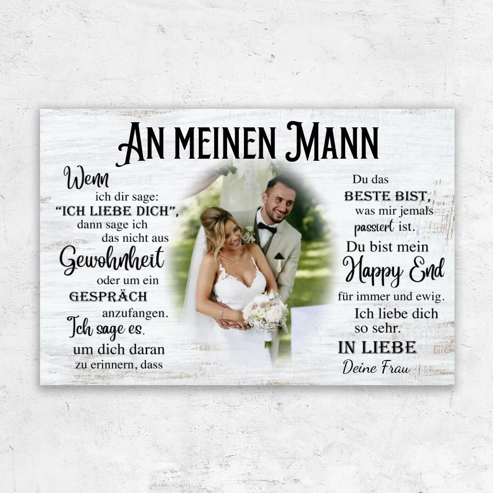 Personalisierte Leinwand "An meinen Mann"