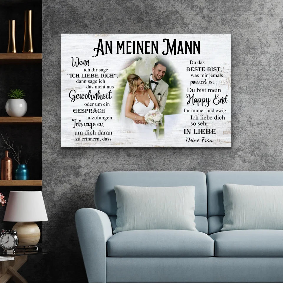 Personalisierte Leinwand "An meinen Mann"