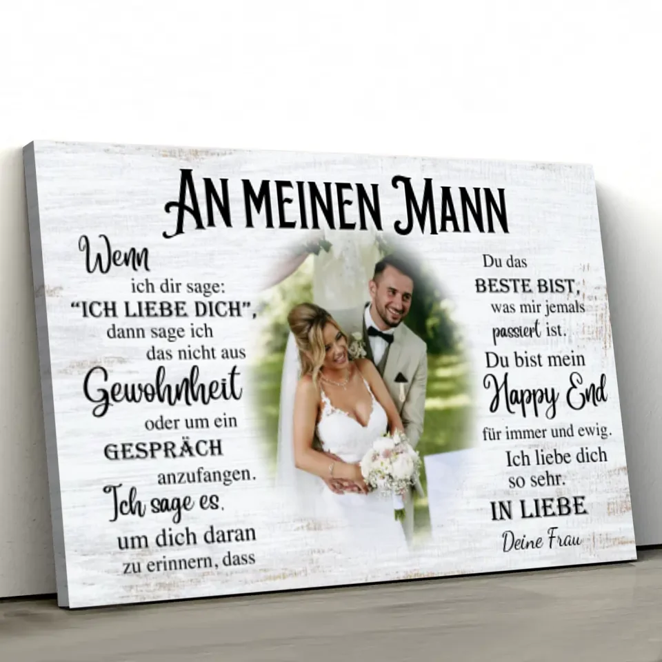 Personalisierte Leinwand "An meinen Mann"