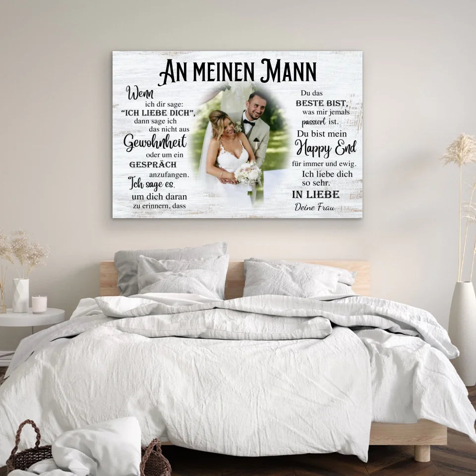 Personalisierte Leinwand "An meinen Mann"