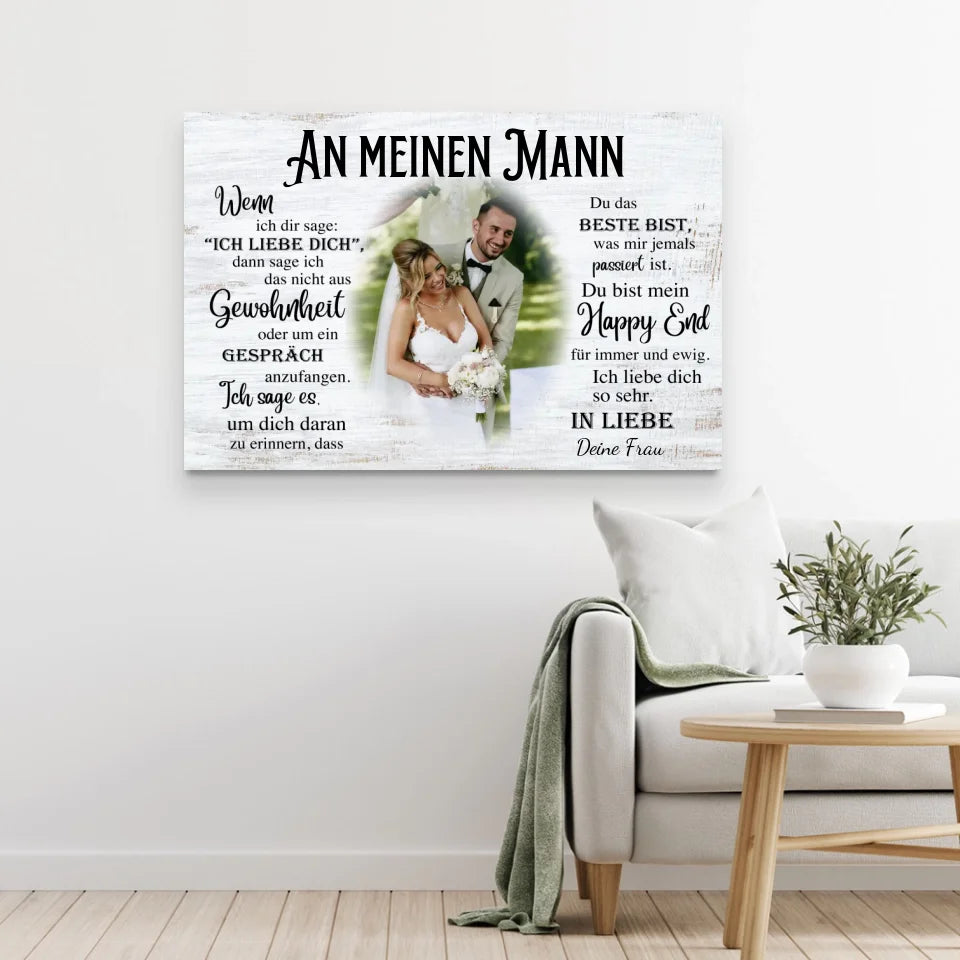 Personalisierte Leinwand "An meinen Mann"