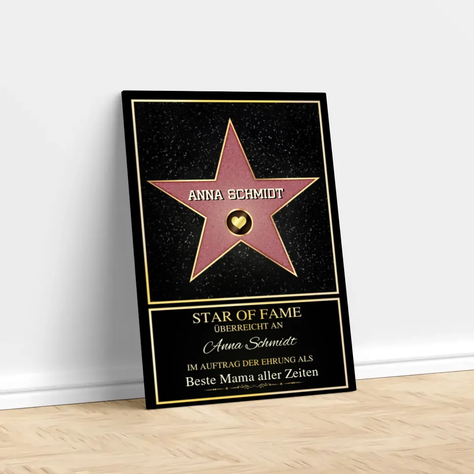 Personalisierte Leinwand "Star of Fame"