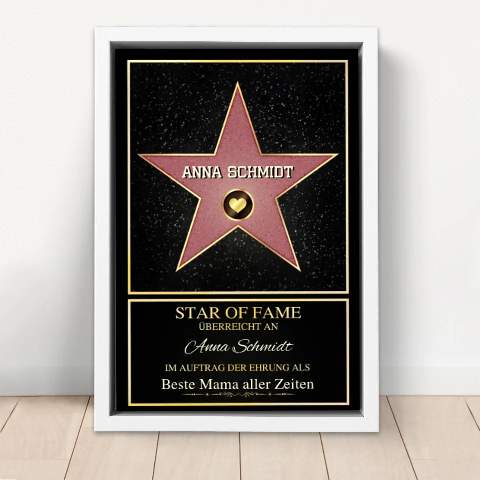 Personalisierte Leinwand "Star of Fame"