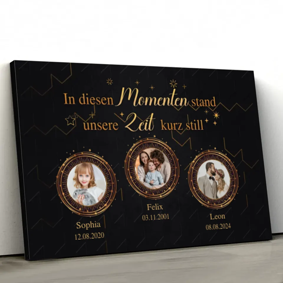 Personalisierte Leinwand "Goldene Momente"