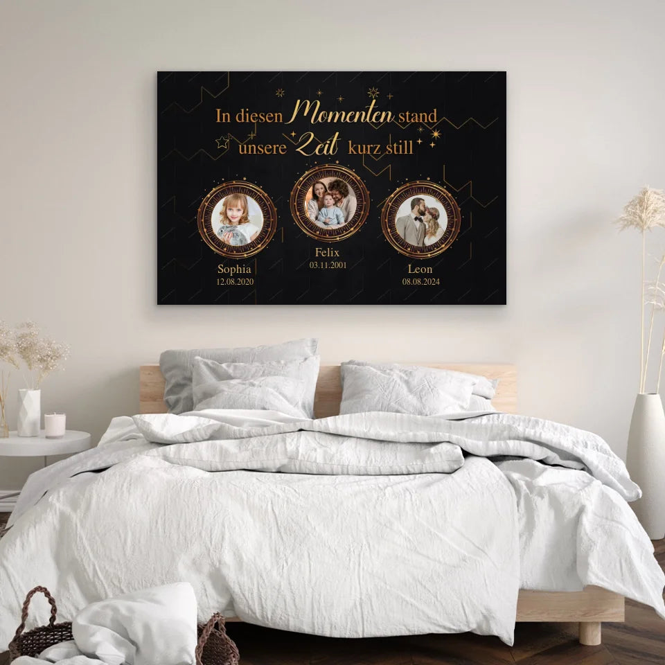 Personalisierte Leinwand "Goldene Momente"