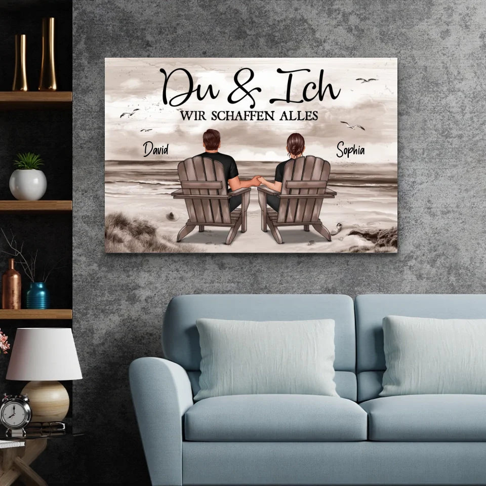 Personalisierte Leinwand "Du und ich, wir schaffen alles"