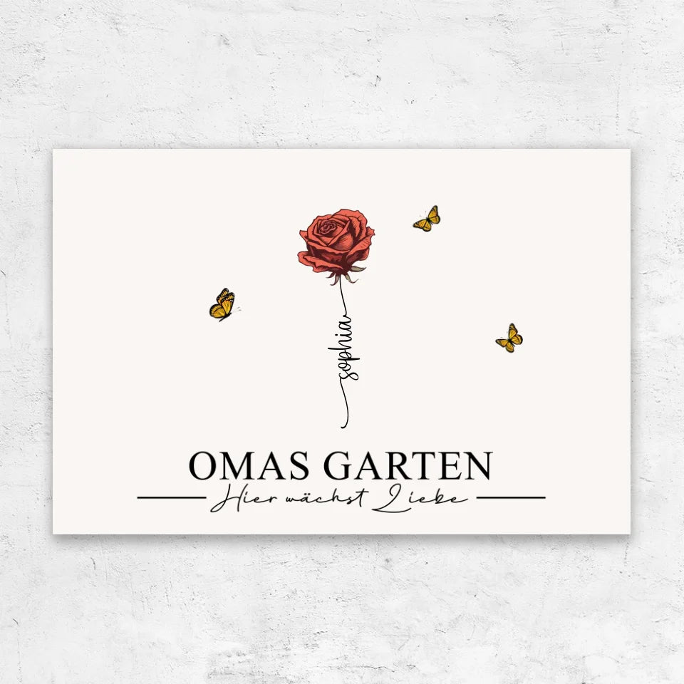 Personalisierte Leinwand "Omas Garten"