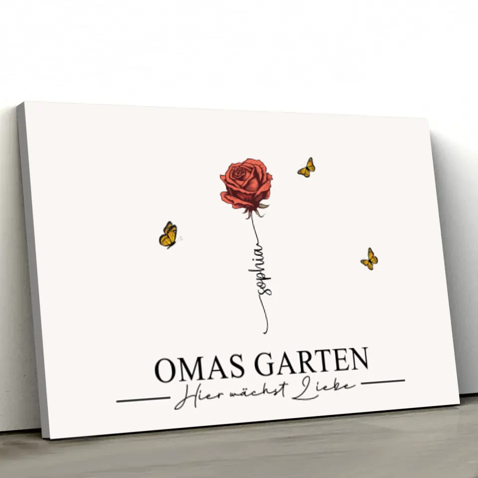 Personalisierte Leinwand "Omas Garten"