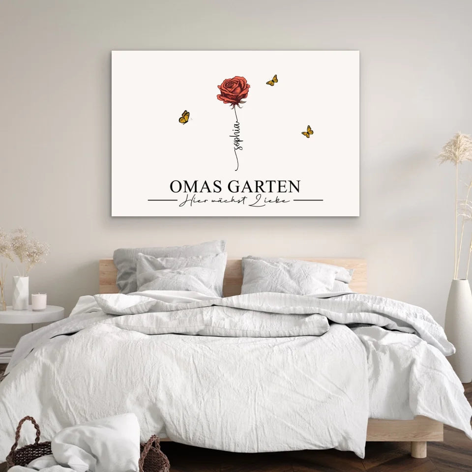 Personalisierte Leinwand "Omas Garten"