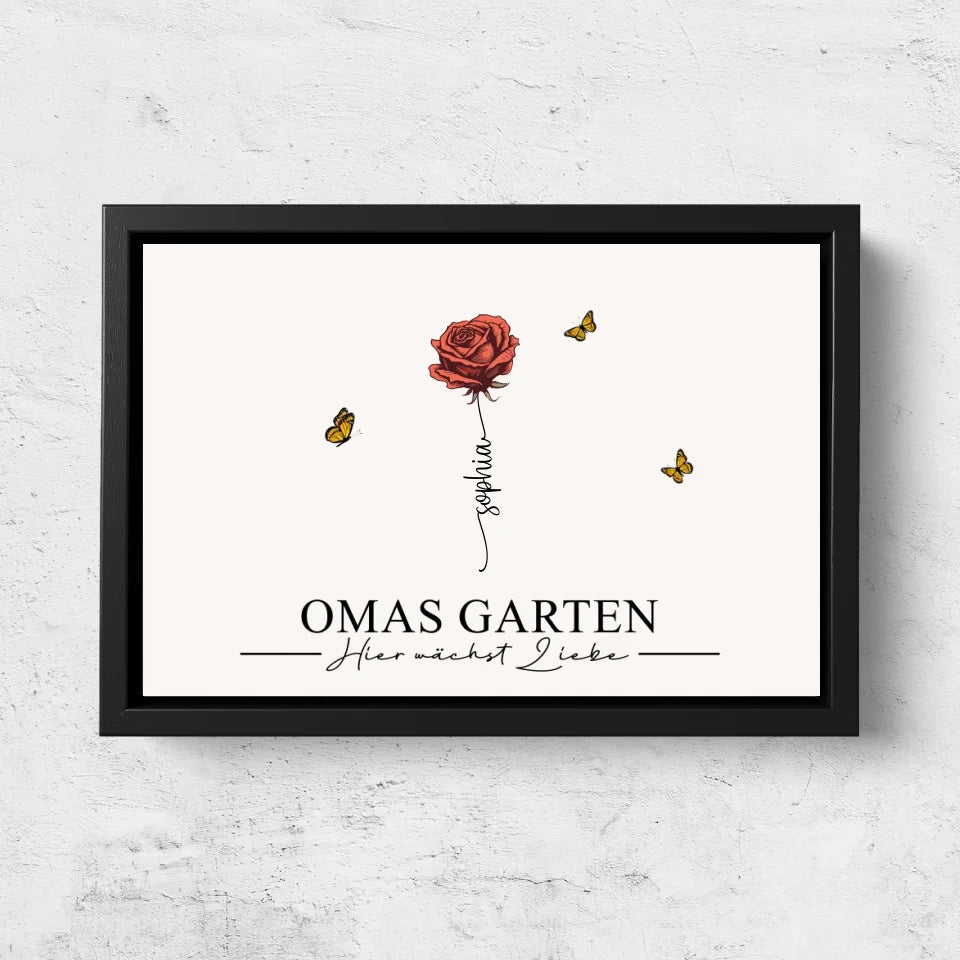 Personalisierte Leinwand "Omas Garten"