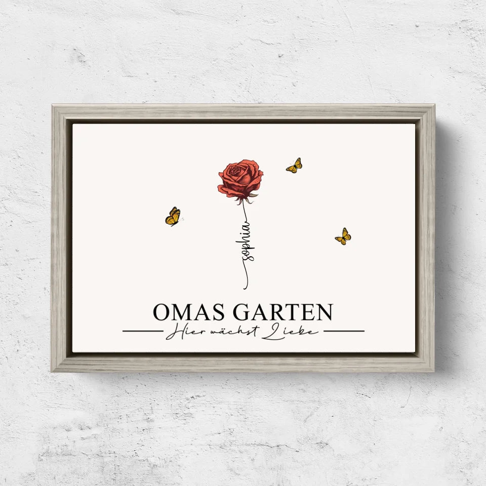 Personalisierte Leinwand "Omas Garten"