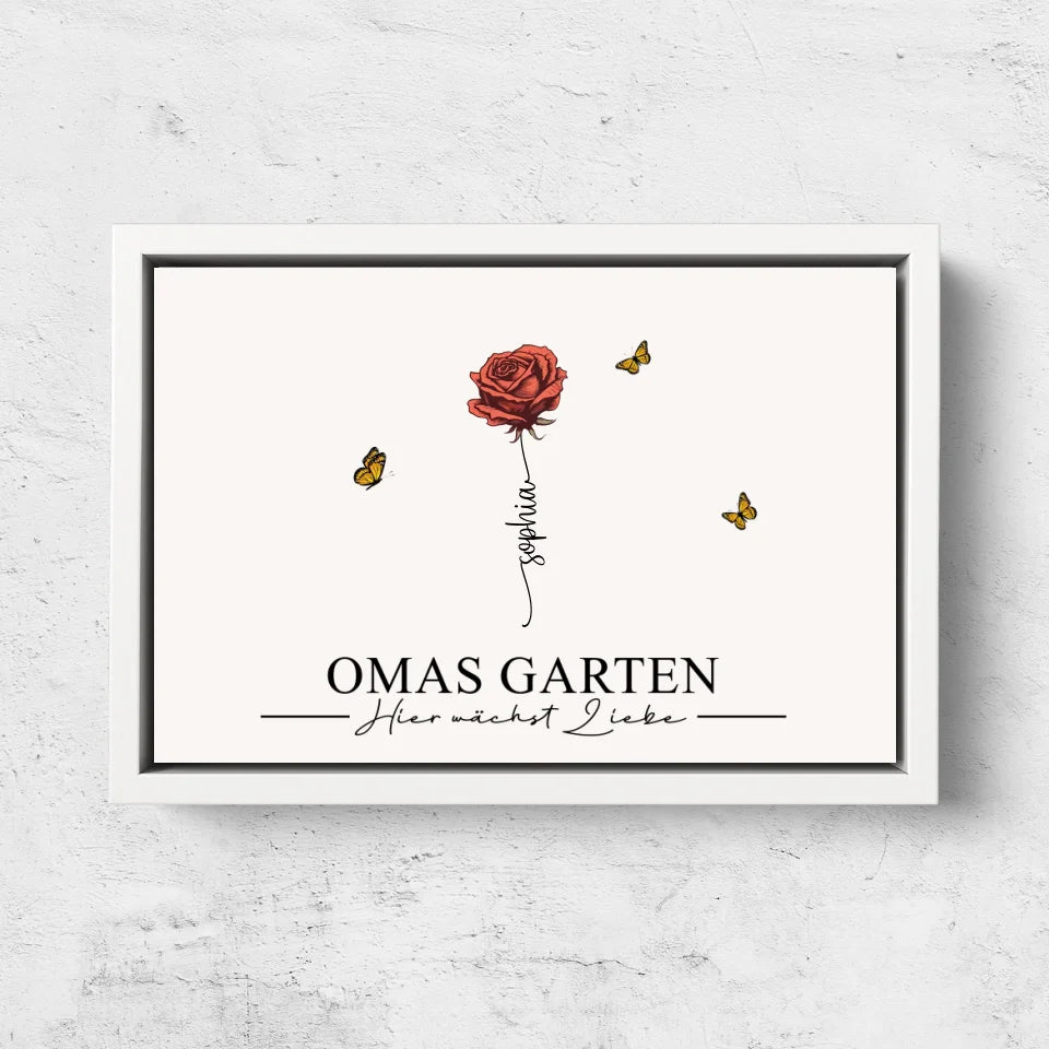 Personalisierte Leinwand "Omas Garten"