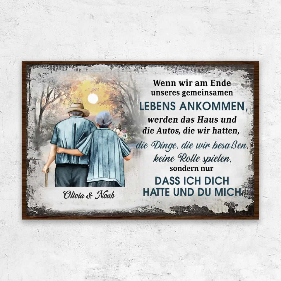 Personalisierte Leinwand "Ich hatte dich und du hattest mich - mit Sonnenuntergang"