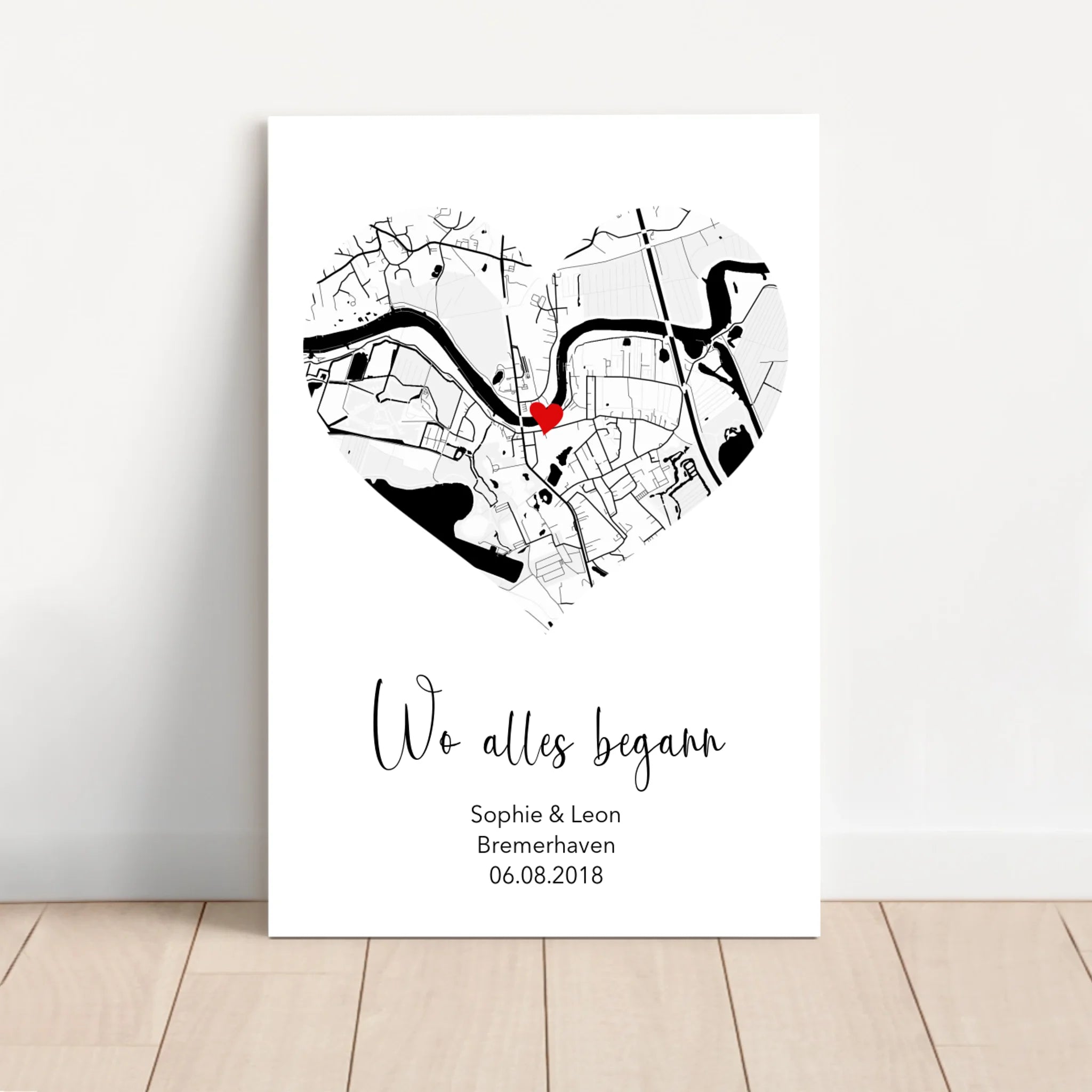 Personalisierte Leinwand "Wo alles begann"